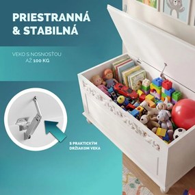 Drevená truhlica JERSEY, 80x40x48cm, biela Casaria