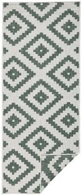 NORTHRUGS - Hanse Home koberce AKCIA: 80x250 cm Kusový koberec Twin-Wendeteppiche 103131 grün creme – na von aj na doma - 80x250 cm