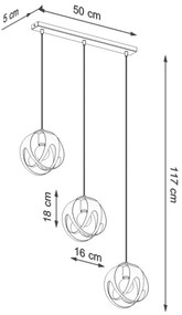 Sollux SL.1085 - Luster na lanku TULOS 3xE27/60W/230V biela