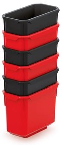 Kistenberg Sada 6 plastových boxov na náradie X BLOCK BOX 140x75x280 čierne / červené