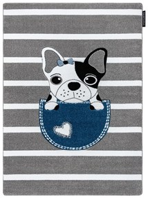 Dywany Łuszczów Detský kusový koberec Petit Bulldog grey - 140x190 cm