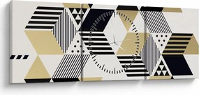 Obraz - Geometrické tvary N⁰1 (s hodinami) (90x30 cm)