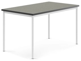 Stôl SONITUS, 1400x800x760 mm, linoleum - tmavošedá, biela