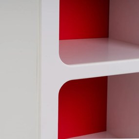 Červeno-biela knižnica 76x70 cm – Casa Selección