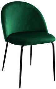 Jedálenská stolička FARGO zamatová, čierna / tmavozelená