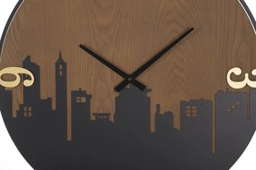 Nástenné hodiny City 60 cm hnedé/čierne