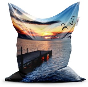Sablio Sedací vak Západ slnka nad mólom - 200x140 cm
