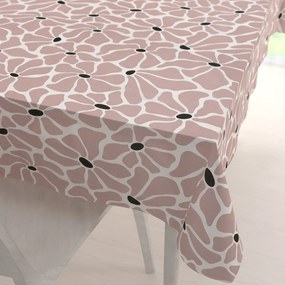 Biante Bavlnený obdĺžnikový obrus Sandra SA-483 Hnedoružové designové kvety na bielom 100x140 cm