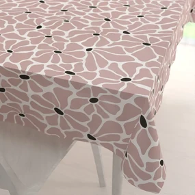 Biante Bavlnený obdĺžnikový obrus Sandra SA-483 Hnedoružové designové kvety na bielom 140x180 cm