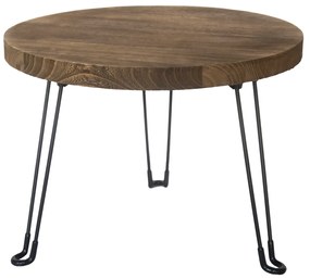 Odkladací stolík Paulownia svetlé drevo, pr. 50 cm