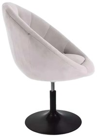LuxuryForm DESIGN Kreslo VERA VELUR na čiernom tanieri - svetlo šedé