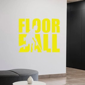 Veselá Stena Samolepka Nápis Floorball Farba: žlutá, Veľkosť: 100 x 82 cm