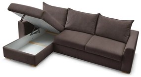 Hnedá menčestrová rozkladacia rohová pohovka (variabilná) Augustin – Bobochic Paris