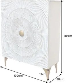 Komoda 48108 Bailey 100cm Drevo Mango Bielené  - Komfort-nábytok