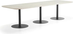 Stôl METRIC, zaoblené rohy, 3000x1000x720 mm, čierna/jaseň