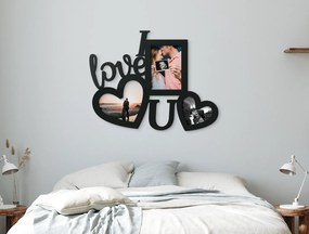 drevko Drevený fotorámik na stenu I love U Rozmer obrazu: 31 x 40 cm, Farba dekorácie: Čierna