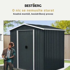 Záhradný domček BestBerg ZDB-2A / 2,5 m² / 194 x 131 x 184 cm / šedá