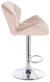 LuxuryForm DESIGN Barová stolička MILANO VELUR na striebornom tanieri - latte