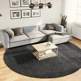 Chlpatý koberec vysoký vlas moderný antracitový Ø 280 cm 375205