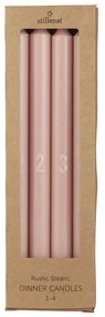 Ib Laursen Adventné sviečky 1-4 Rosa Malva – set 4 ks