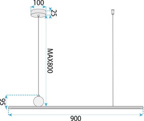 Toolight Toolight, LED stropné svietidlo 90cm, APP1778-CP, zlatá matná, OSW-04056
