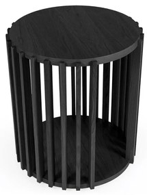 Čierny odkladací stolík Woodman Drum, ø 53 cm