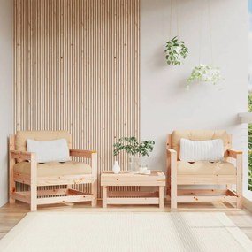 Záhradné stoličky s vankúšmi 2 ks borovicový masív 825562