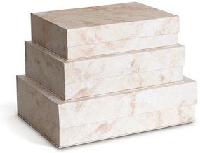Béžové kartónové úložné boxy v súprave 3 ks s vekom 42,5x29,5x13 cm Kian Paper Laminate – Bigso