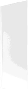 Mexen Next, vaňová zástena 1-krídlová 70 x 150 cm, fixné krídlo, 6 mm námraza sklo, biely profil, 895-070-000-00-30-20