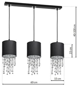 Luster na lanku ALMERIA 3xE27/60W/230V