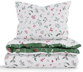 Vianočné bavlnené obliečky Renforcé - Cezmínové vetvičky