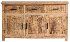 furniture-nabytek.cz - Masívny príborník Mumbai z mangového dreva, lakovaný, hnedý – 140×42×80 cm