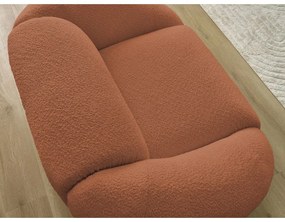 Oranžové kreslo z textílie bouclé Tina – Bobochic Paris