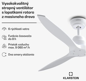 Klarstein Santa Elena 52" stropný ventilátor, 9 060 m³/h, 6 stupňov rýchlosti, diaľkové ovládanie