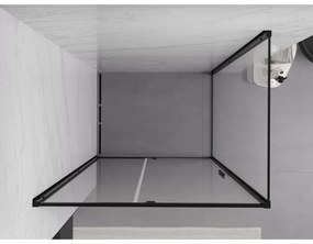 Mexen Exo, sprchovací kút s krídlovými dverami 145 x 95 cm, 6mm číre sklo, čierny profil, 819-145-095-70-00
