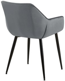 Jedálenská stolička Luena zamat - tmavosivá