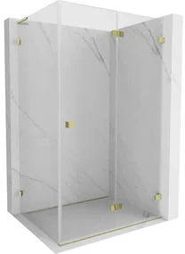 Mexen Lunar-F L, sprchový kút pravý skladací 100 x 80 cm, 8mm číre sklo, zlatý profil, 836L-100-080-50-00-P