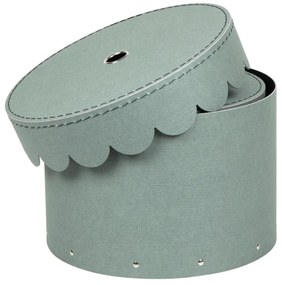 Kartónové úložné boxy s vekom v mentolovej farbe v súprave 2 ks ø 26x17,5 cm Wilma – Bigso Box of Sweden