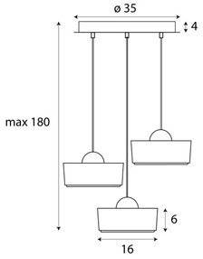MAXLIGHT P0543 - LED Luster na lanku LIPARI LED/22W/230V pr. 35 cm číra