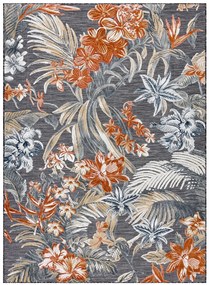 Dywany Łuszczów Kusový koberec Botanic 65262 flowers black – na von aj na doma - 117x170 cm