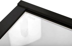 Jednokrídlové sprchové dvere REA HUGO 80 cm + stenový profil s magnet. tesnením, čierne/transparent - bez vaničky