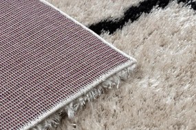 Koberec FLUFFY 2373 shaggy kratka, trellis - krém / antracit