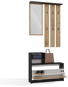 Predsieňová stena GARDE 85 cm antracit/dub artisan