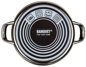 Banquet Hrniec smaltovaný METALLIC Black 22 cm, 3,75 l, s pokrievkou, 22 cm