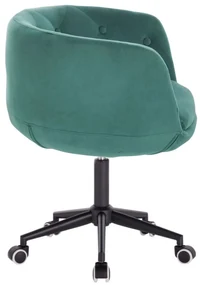 LuxuryForm DESIGN Kreslo MONTANA VELUR na čiernej podstave s kolieskami - zelená
