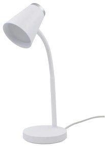 Stolná lampa Chico, 1x biele/chrómové PVC tienidlo, w