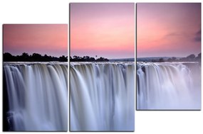 Obraz na plátne - Vodopád sfarbený západom slnka 1227D (120x80 cm)