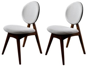 Súprava jedálenských stoličiek Touch Cream and Walnut, 2 ks