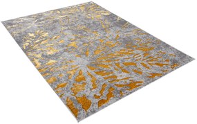 Exkluzívny moderný koberec sivej farby so zlatým motívom