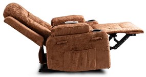 Masážne polohovateľné kreslo ARIEN hnedý zamat - vintino.sk